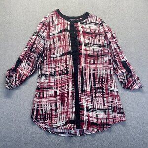 ZAC & RACHEL Size XL Top Blouse Long Sleeve Women’s,Buttons,Multicolor,Lightweig